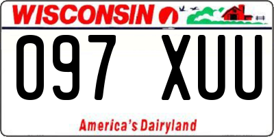 WI license plate 097XUU