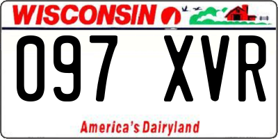 WI license plate 097XVR