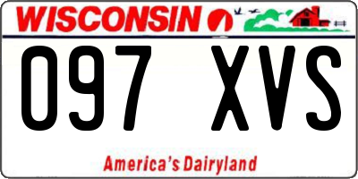 WI license plate 097XVS
