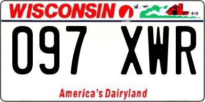 WI license plate 097XWR