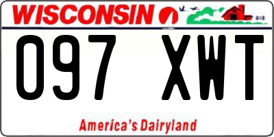 WI license plate 097XWT
