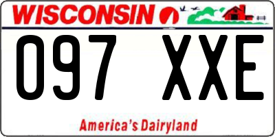 WI license plate 097XXE