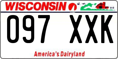 WI license plate 097XXK