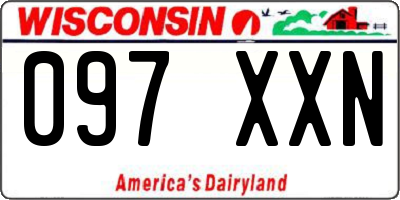 WI license plate 097XXN