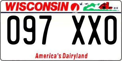 WI license plate 097XXO