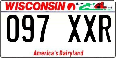 WI license plate 097XXR