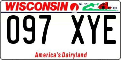 WI license plate 097XYE