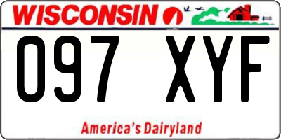 WI license plate 097XYF