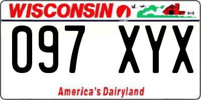 WI license plate 097XYX