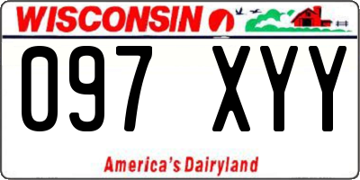 WI license plate 097XYY