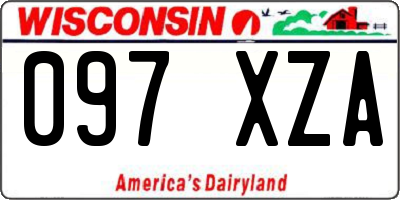 WI license plate 097XZA
