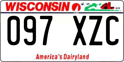 WI license plate 097XZC