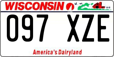 WI license plate 097XZE