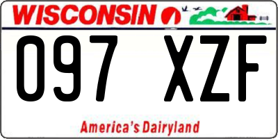 WI license plate 097XZF