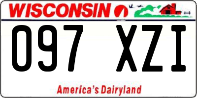 WI license plate 097XZI