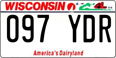 WI license plate 097YDR