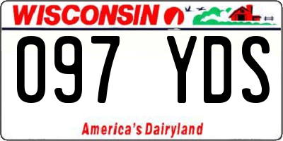 WI license plate 097YDS