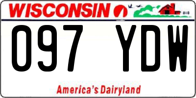 WI license plate 097YDW