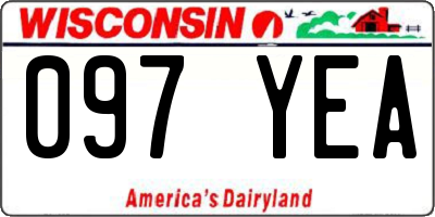 WI license plate 097YEA