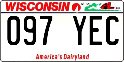 WI license plate 097YEC