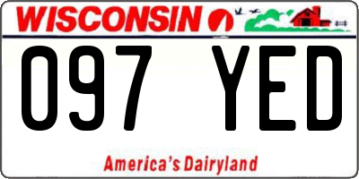 WI license plate 097YED