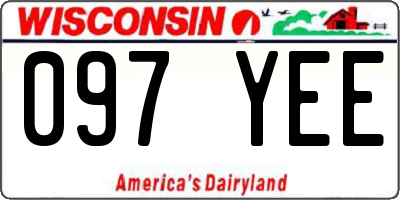 WI license plate 097YEE