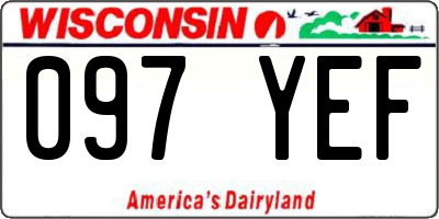 WI license plate 097YEF