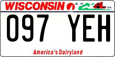 WI license plate 097YEH