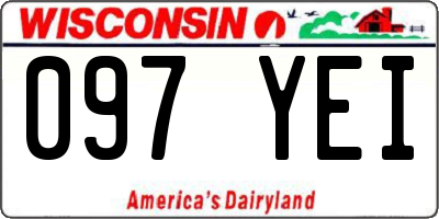 WI license plate 097YEI