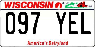 WI license plate 097YEL