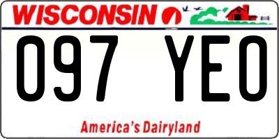 WI license plate 097YEO