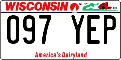 WI license plate 097YEP