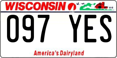WI license plate 097YES