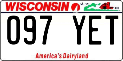 WI license plate 097YET