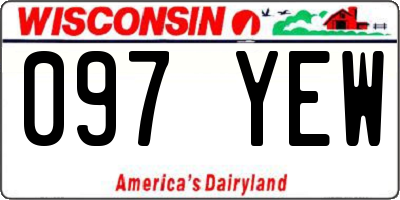 WI license plate 097YEW