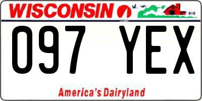 WI license plate 097YEX