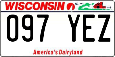 WI license plate 097YEZ