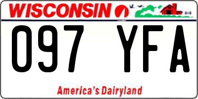 WI license plate 097YFA