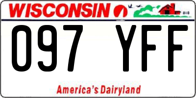 WI license plate 097YFF