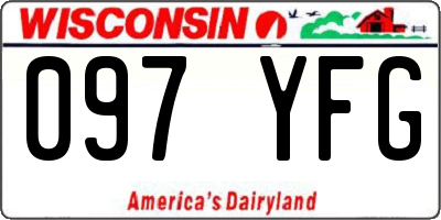 WI license plate 097YFG