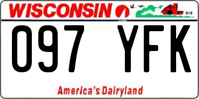 WI license plate 097YFK