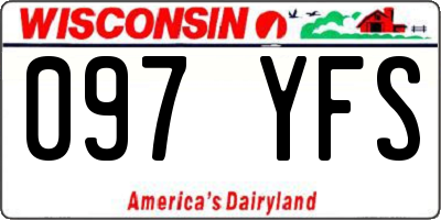 WI license plate 097YFS