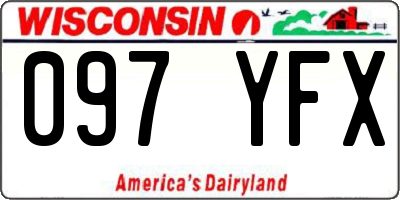WI license plate 097YFX
