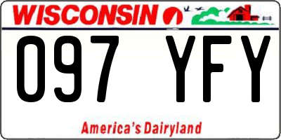 WI license plate 097YFY