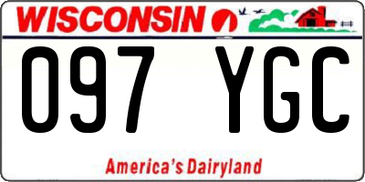 WI license plate 097YGC