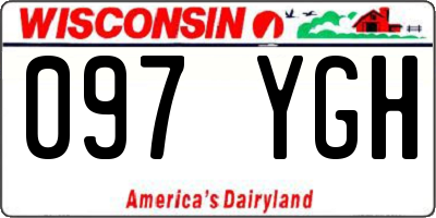 WI license plate 097YGH