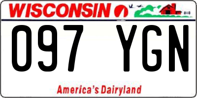 WI license plate 097YGN