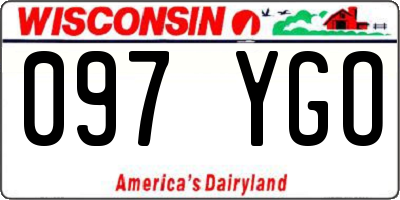 WI license plate 097YGO
