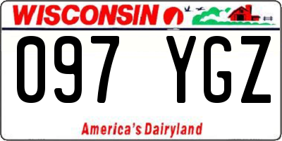 WI license plate 097YGZ