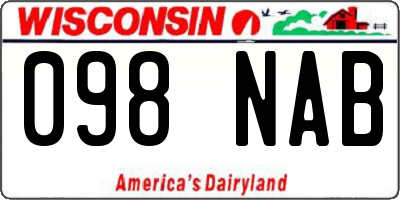 WI license plate 098NAB